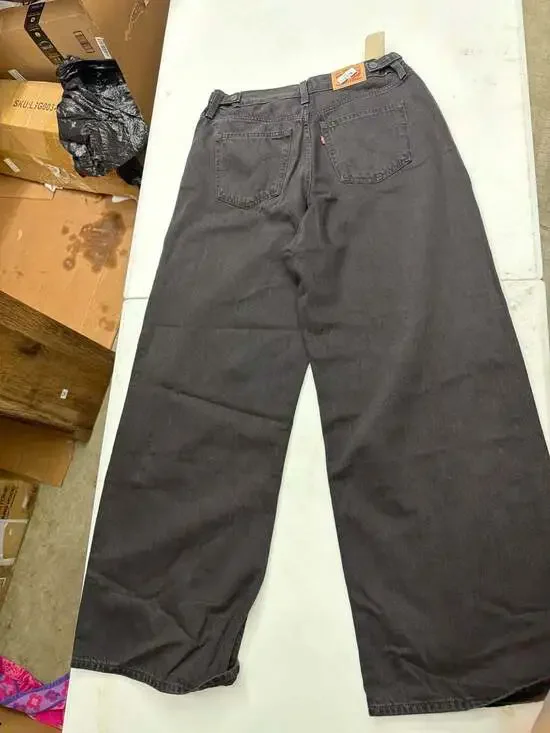 Levi's High Waisted Barrel Jeans Black Wide Leg Denim - Size 31x31 - Picture 5 of 5